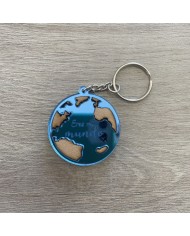 Llavero "Eres mi mundo" con Fecha y Dos Nombres por Detrás