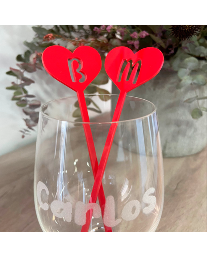 Pack de 2 Agitadores "Love" en Metacrilato