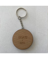 Llavero "Eres mi mundo" con Fecha y Dos Nombres por Detrás