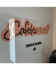 Cartel "Cafeteamos" Doble Metacrilato