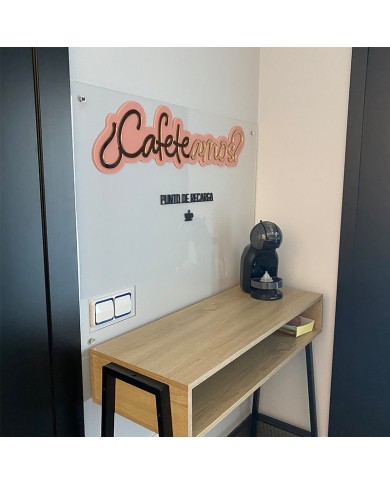 Cartel "Cafeteamos" Doble Metacrilato