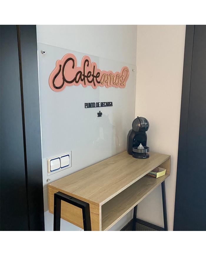 Cartel "Cafeteamos" Doble Metacrilato