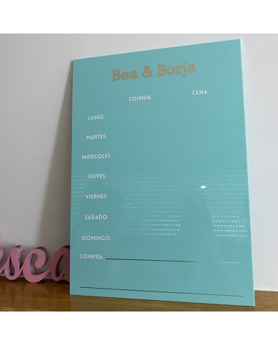 Organizador de Menú Semanal con Lista de la Compra