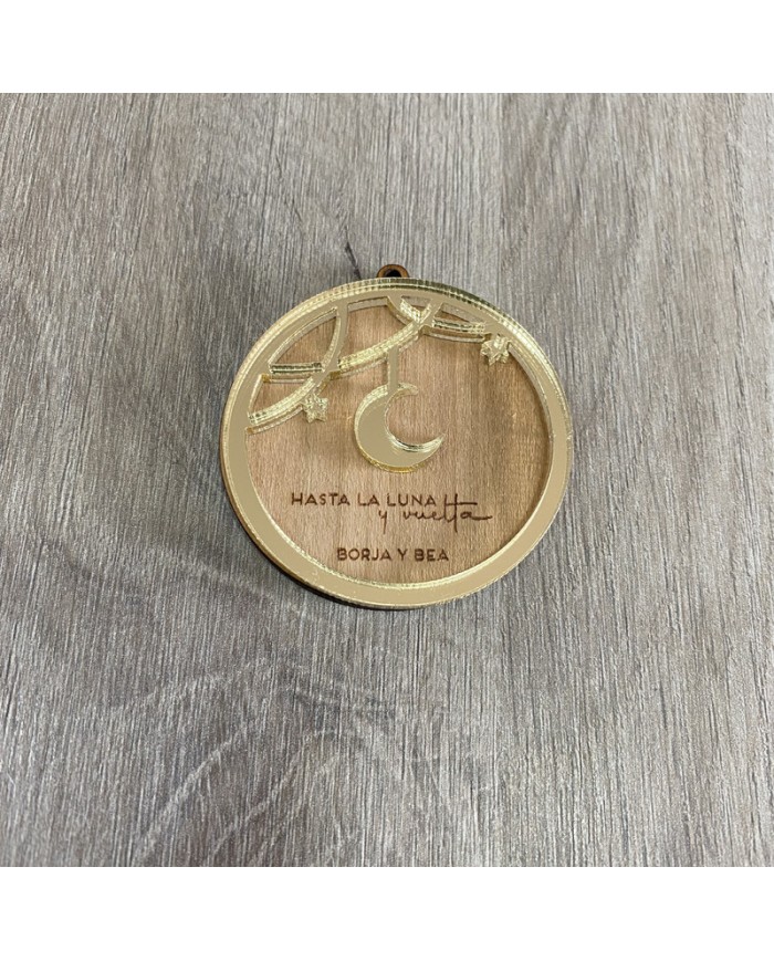 Llavero "Hasta la luna y vuelta" con Nombres