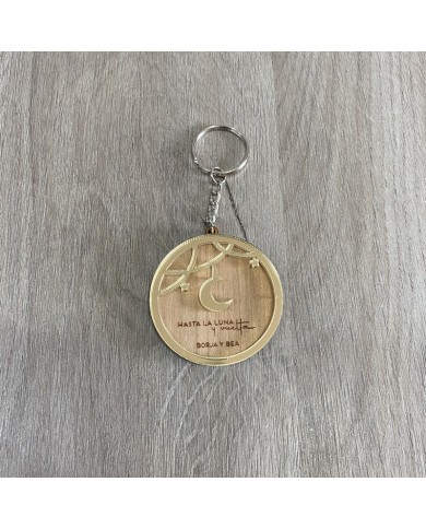 Llavero "Hasta la luna y vuelta" con Nombres