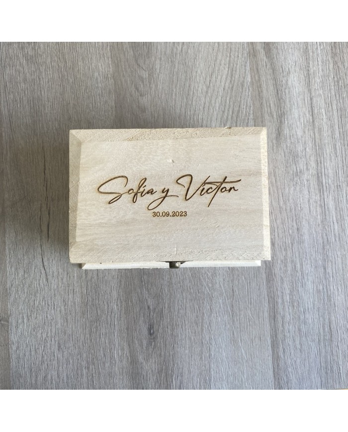 Joyero Mr & Mrs para Arras o Alianzas con Nombres y Fecha Grabados Joyero Mr & Mrs para Arras o Alianzas con Nombres y Fecha Grabados