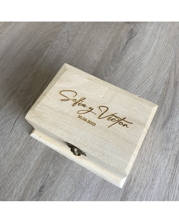 Joyero Mr & Mrs para Arras o Alianzas con Nombres y Fecha Grabados Joyero Mr & Mrs para Arras o Alianzas con Nombres y Fecha Grabados