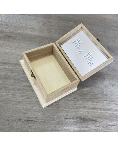 Joyero Mr & Mrs para Arras o Alianzas con Nombres y Fecha Grabados