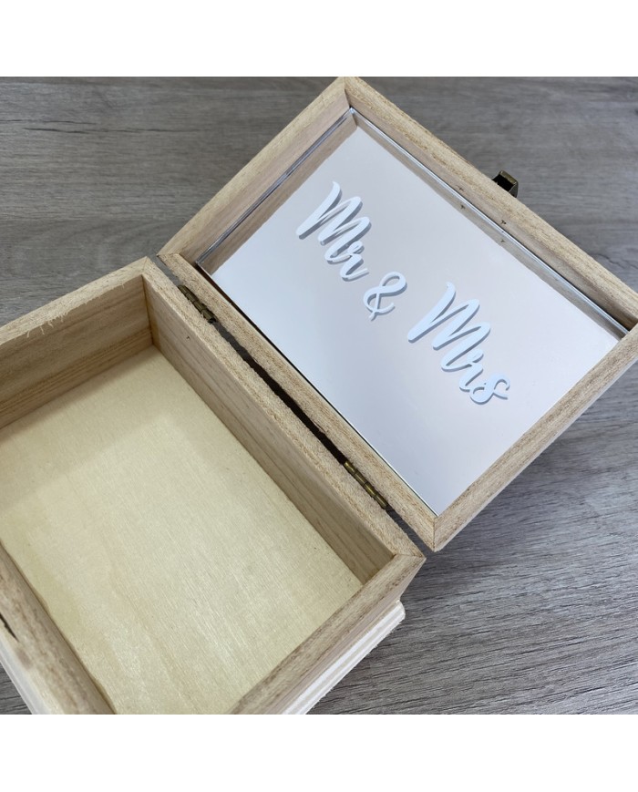 Joyero Mr & Mrs para Arras o Alianzas con Nombres y Fecha Grabados Joyero Mr & Mrs para Arras o Alianzas con Nombres y Fecha Grabados