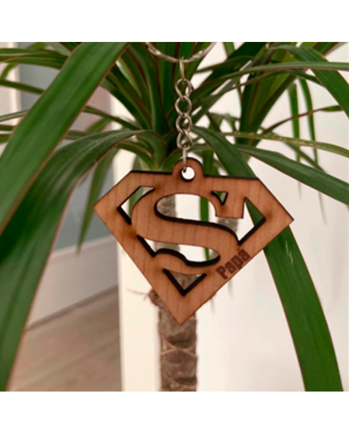 Llavero Super Papa de Metacrilato o Madera