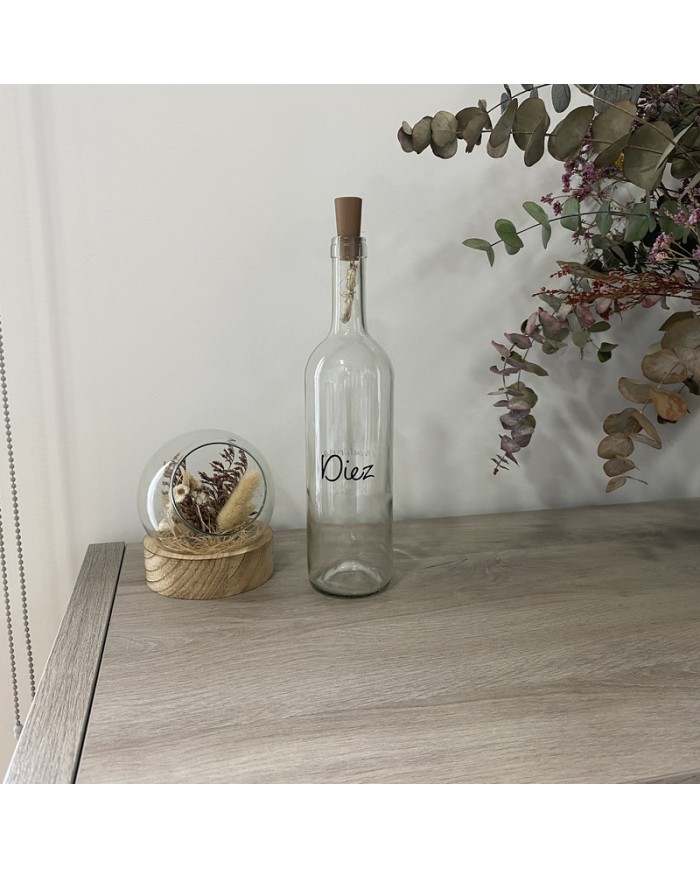 Mesero Botella con Luces de LED con Vinilo Negro