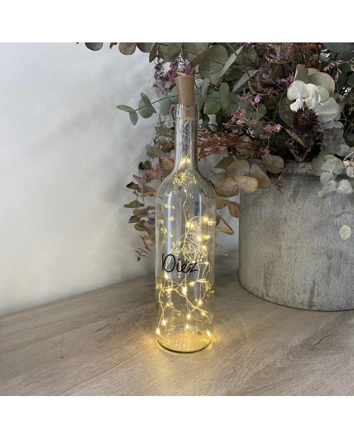 Mesero Botella con Luces de LED con Vinilo Negro