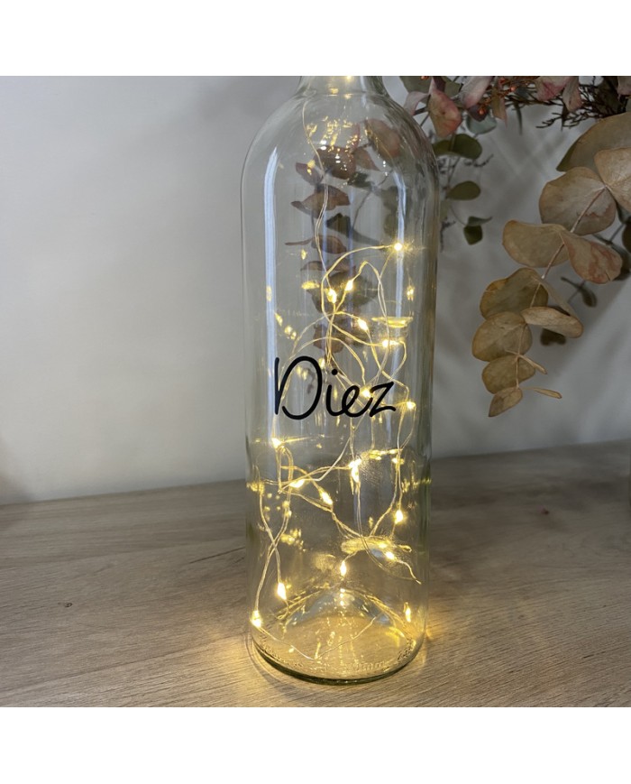 Mesero Botella con Luces de LED con Vinilo Negro