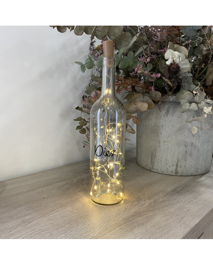 Mesero Botella con Luces de LED con Vinilo Negro