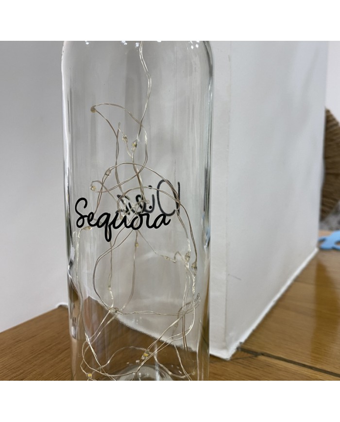 Mesero Botella con Luces de LED con Vinilo Negro