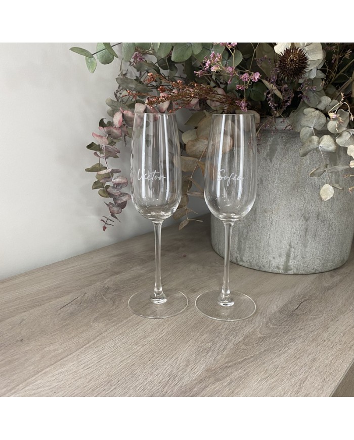 Copa de Champán con Nombre Grabado