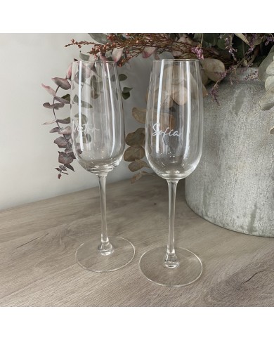 Copa de Champán con Nombre Grabado