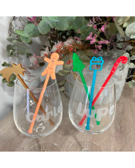 Pack de 5 Agitadores (Estrella + Galleta + Árbol + Regalo + Bastón)