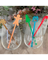 Pack de 5 Agitadores (Estrella + Galleta + Árbol + Regalo + Bastón)