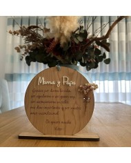Cartel "Gracias Mamá y Papá" con Ramillete