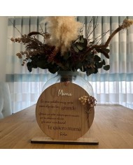 Cartel "Te quiero" y Familiar con Ramillete