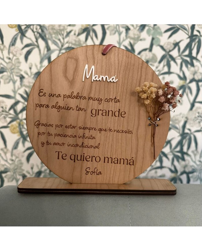 Cartel "Te quiero" y Familiar con Ramillete