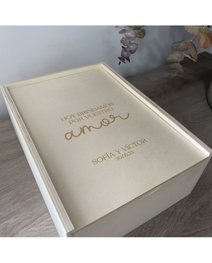 Caja "Hoy brindamos por vuestro amor"