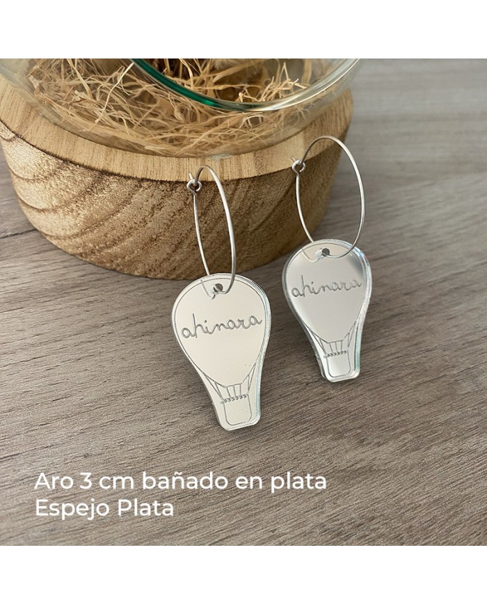 Pendientes Globo Aerostático con Nombre