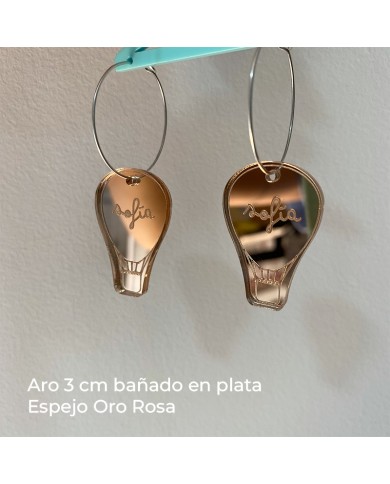 Pendientes Globo Aerostático con Nombre Pendientes Globo Aerostático con Nombre
