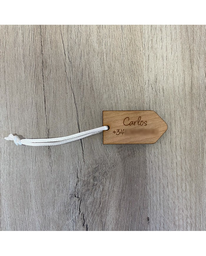 Identificador de Maleta Etiqueta con Nombre y Número de Teléfono