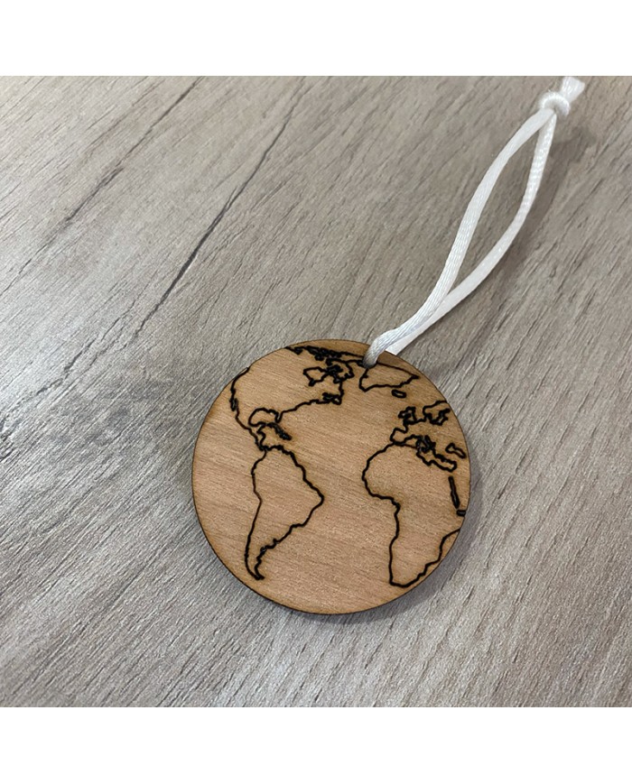 Identificador de Maleta Bola del Mundo con Nombre y Número de Teléfono