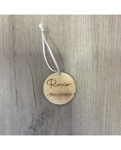 Identificador de Maleta Bola del Mundo con Nombre y Número de Teléfono