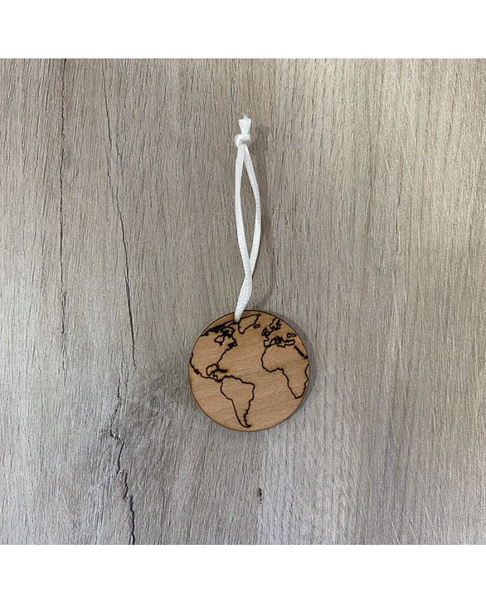 Identificador de Maleta Bola del Mundo con Nombre y Número de Teléfono