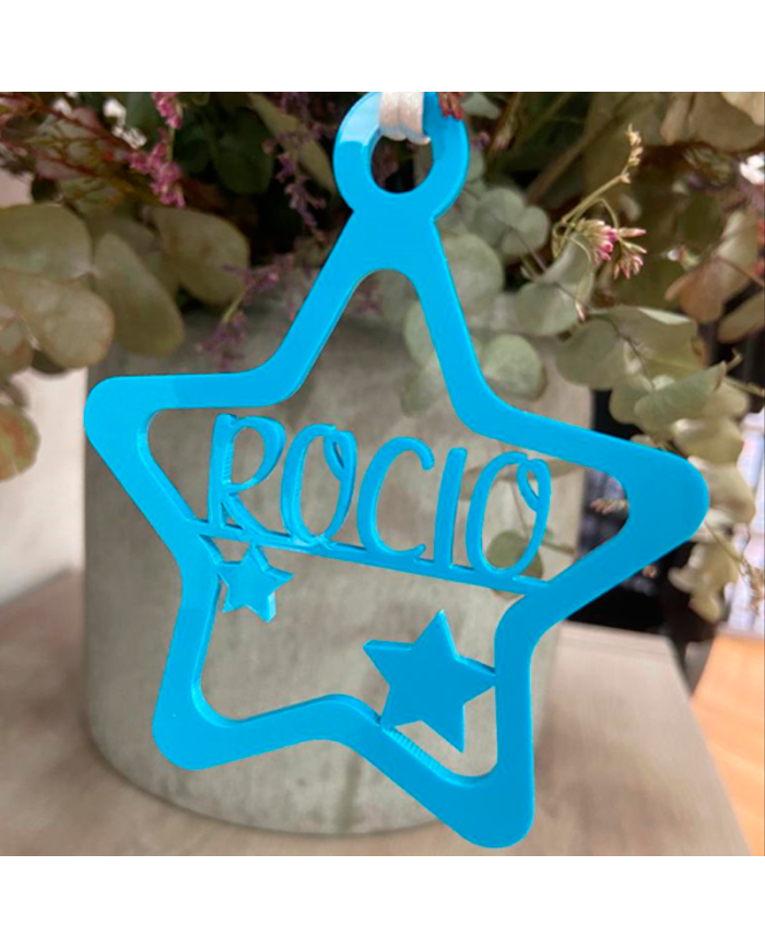 Bola de Navidad con Forma de Estrella y Nombre