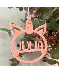 Bola de Navidad con Forma de Unicornio y Nombre