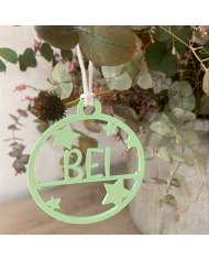 Bola de Navidad Redonda con Estrellas y Nombre Bola de Navidad Redonda con Estrellas y Nombre