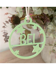 Bola de Navidad Redonda con Estrellas y Nombre Bola de Navidad Redonda con Estrellas y Nombre