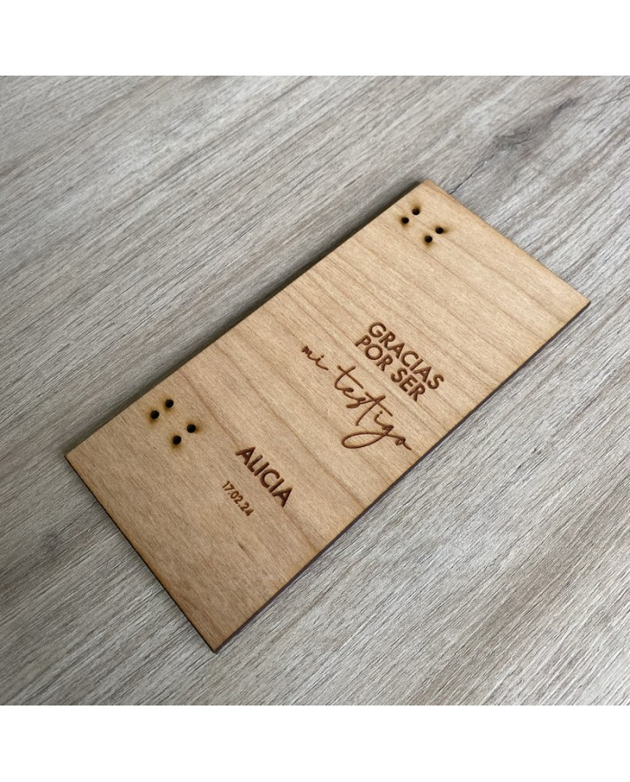 Placa "Gracias por ser mi testigo" con Boli Personalizado con Nombre