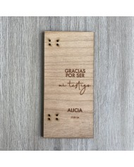 Placa "Gracias por ser mi testigo" con Boli Personalizado con Nombre
