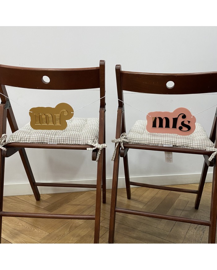 Cartel "Mr" y "Mrs" para Sillas