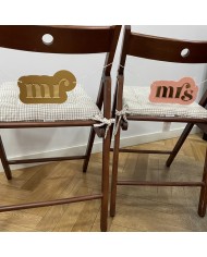 Cartel "Mr" y "Mrs" para Sillas