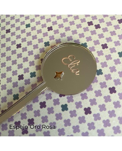 Agitador Nombre Grabado con Detalle Troquelado