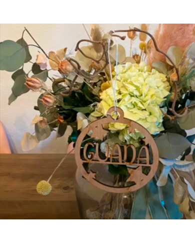 Bola de Navidad Redonda con Estrellas y Nombre