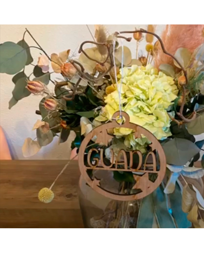 Bola de Navidad Redonda con Estrellas y Nombre Bola de Navidad Redonda con Estrellas y Nombre