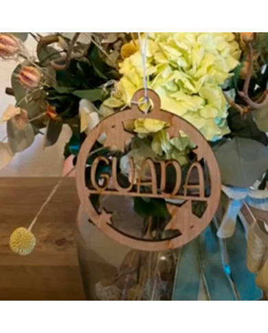 Bola de Navidad Redonda con Estrellas y Nombre