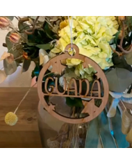 Bola de Navidad Redonda con Estrellas y Nombre Bola de Navidad Redonda con Estrellas y Nombre