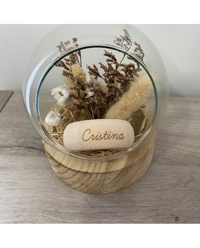 Servilletero de Madera con Nombre Grabado