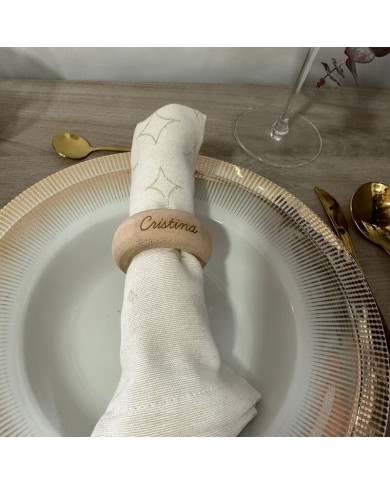 Servilletero de Madera con Nombre Grabado