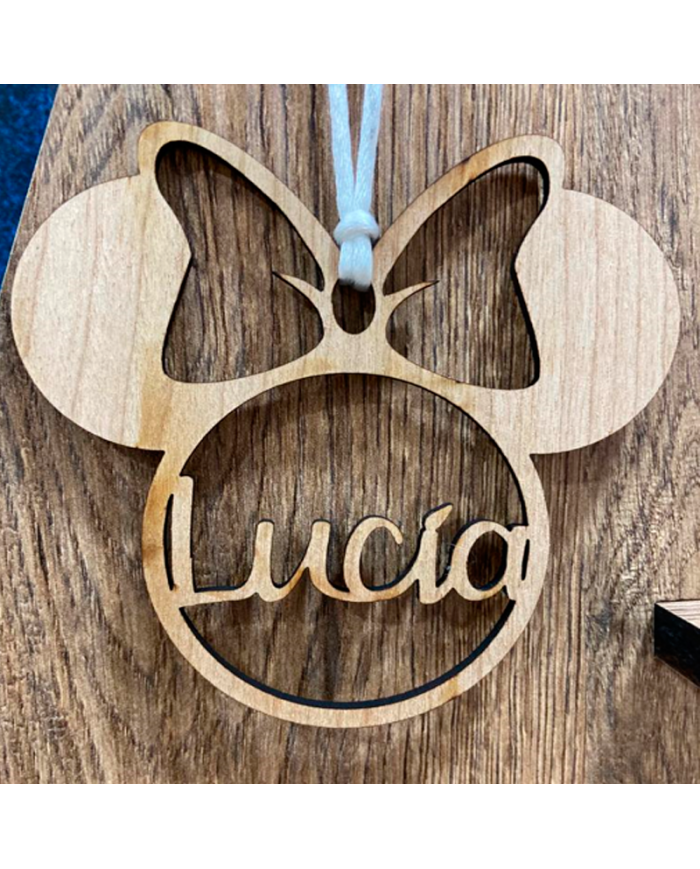 Bola de Navidad con Forma de Ratón Minnie y Nombre