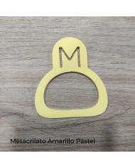 Servilletero Semicírculo con Inicial Calada